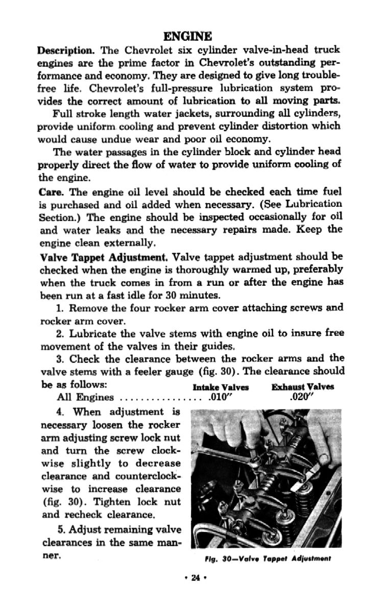 1954 Chevrolet Trucks Operators Manual Page 46